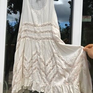Intimately by Free People Lace Slip Dress Sleeveless Tunic Cream Size Small